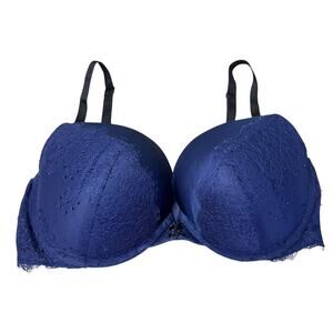 Victoria’s Secret VERY SEXY Push Up Padded Navy Lace Bra Underwire Size 36DD